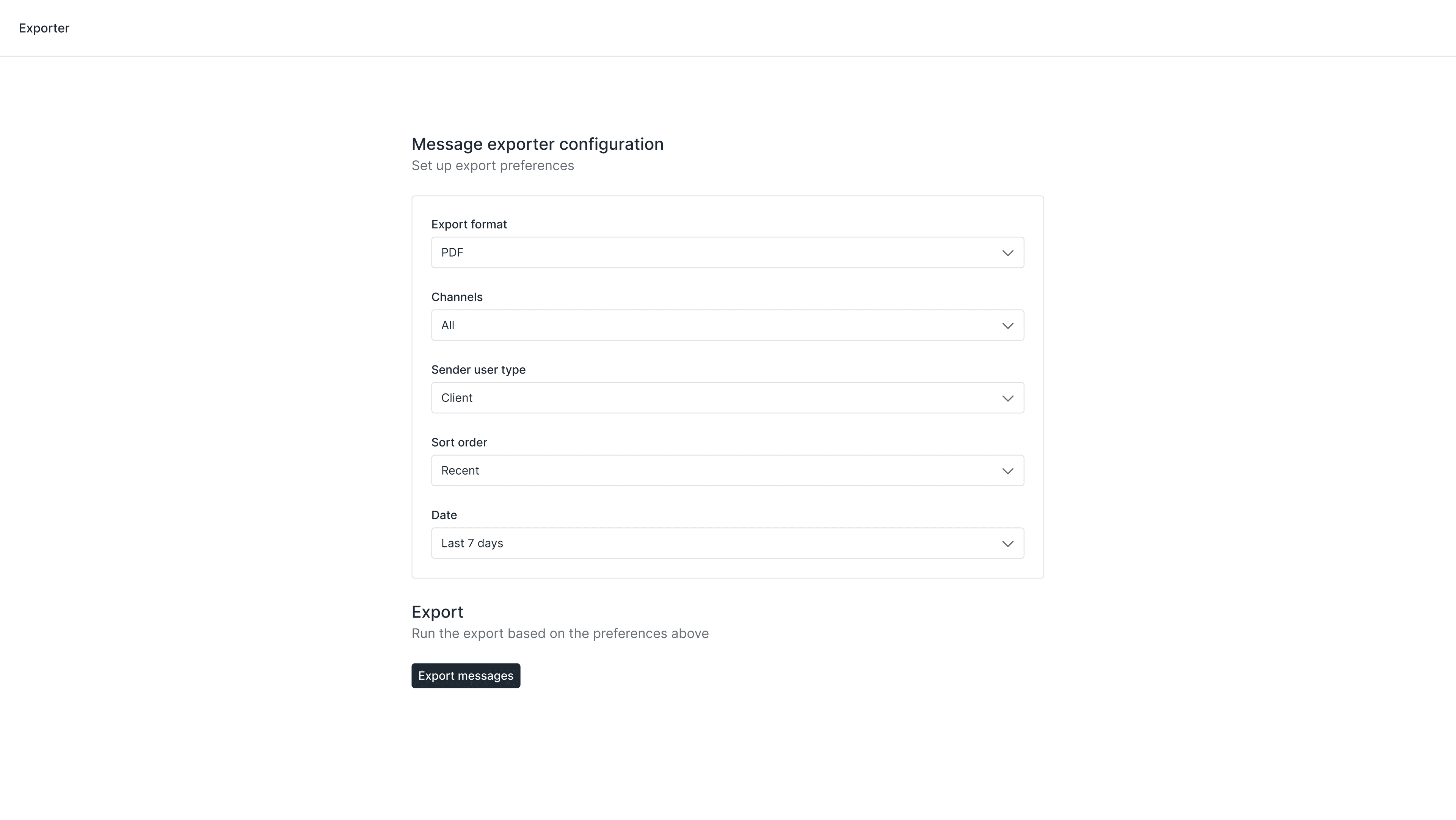Exporter template in Assembly.