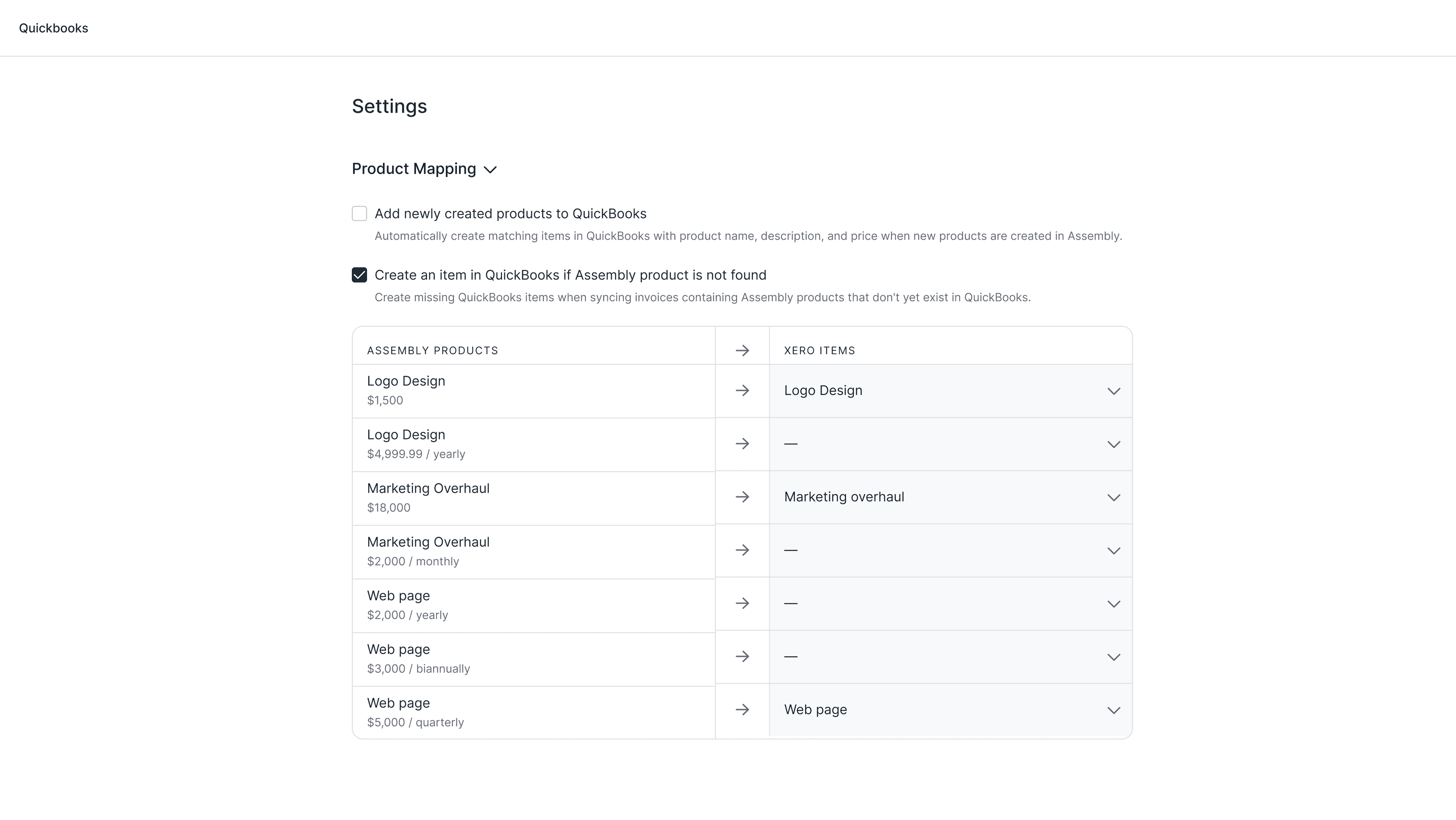 QuickBooks integration template in Assembly.
